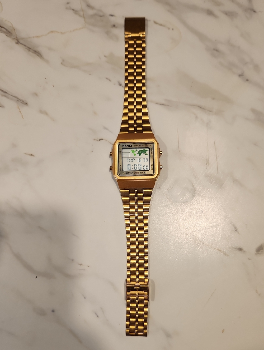 Digital World Time Watch Stainless Steel